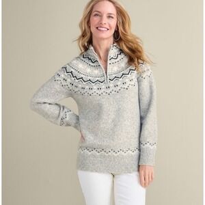 Soft Surroundings Sascha Fair‎ Isle Sweater Woman's Small Wool Blend